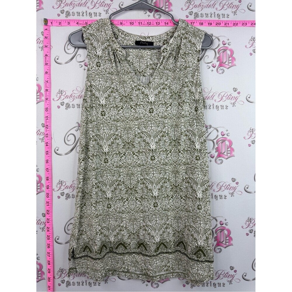 Dalia tank top paisley Olive Green and Cream Paisley Print Sleeveless Tunic